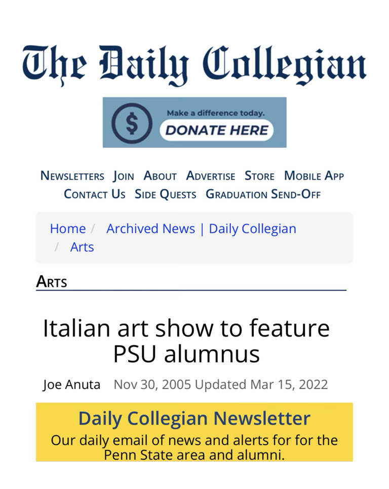 The Daily Collegian “Italian art show to feature PSU alumnus